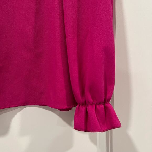 Shein Curve Women's Plus Size Bright Pink Long Sleeve Blouse Size‎ 1x - Picture 2 of 6